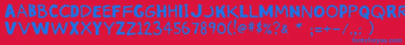 Stinkykitty Font – Blue Fonts on Red Background