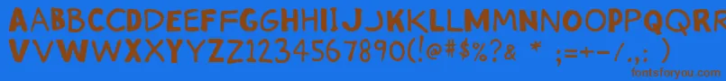 Stinkykitty Font – Brown Fonts on Blue Background