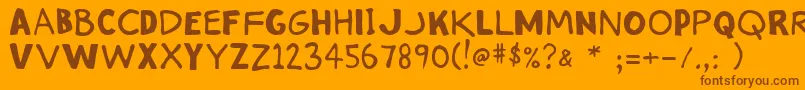 Stinkykitty Font – Brown Fonts on Orange Background