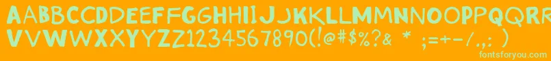 Stinkykitty Font – Green Fonts on Orange Background