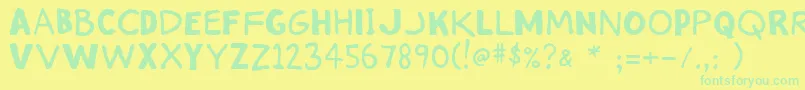 Stinkykitty Font – Green Fonts on Yellow Background