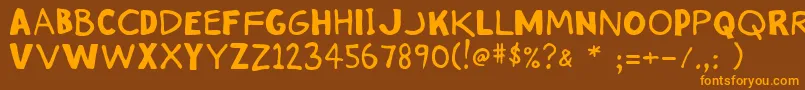 Stinkykitty Font – Orange Fonts on Brown Background