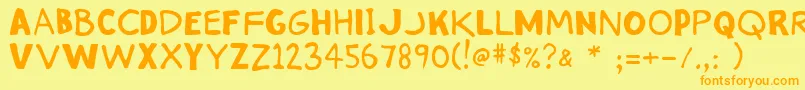 Stinkykitty Font – Orange Fonts on Yellow Background