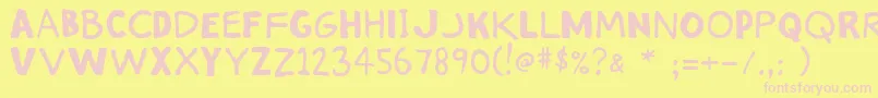 Stinkykitty Font – Pink Fonts on Yellow Background