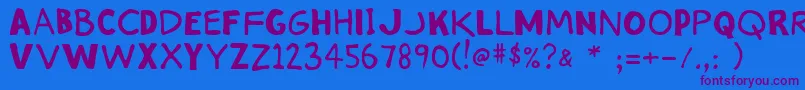 Stinkykitty Font – Purple Fonts on Blue Background