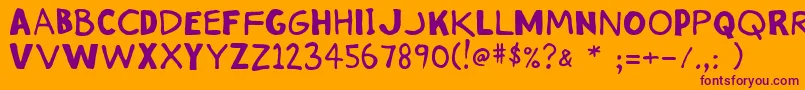 Stinkykitty Font – Purple Fonts on Orange Background