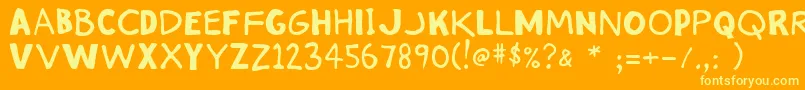 Stinkykitty Font – Yellow Fonts on Orange Background