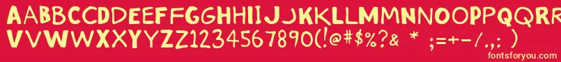 Stinkykitty Font – Yellow Fonts on Red Background