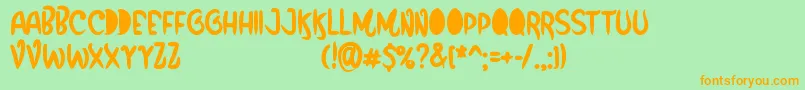 FunboxPersonalUseOnly Font – Orange Fonts on Green Background