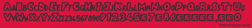 VacantCapzBrk Font – Black Fonts on Red Background