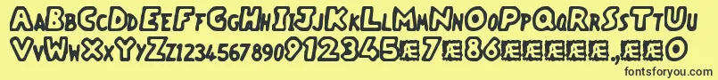 VacantCapzBrk Font – Black Fonts on Yellow Background