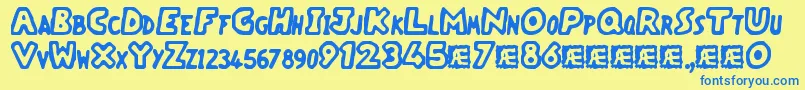 VacantCapzBrk Font – Blue Fonts on Yellow Background