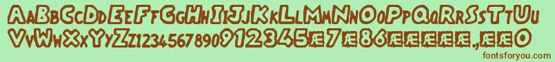 VacantCapzBrk Font – Brown Fonts on Green Background