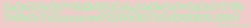 VacantCapzBrk Font – Green Fonts on Pink Background