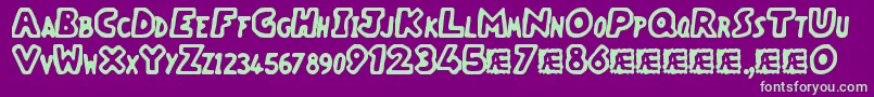 VacantCapzBrk Font – Green Fonts on Purple Background