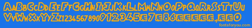 VacantCapzBrk Font – Orange Fonts on Blue Background