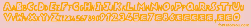 VacantCapzBrk Font – Orange Fonts on Pink Background