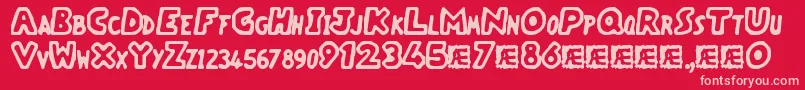 VacantCapzBrk Font – Pink Fonts on Red Background