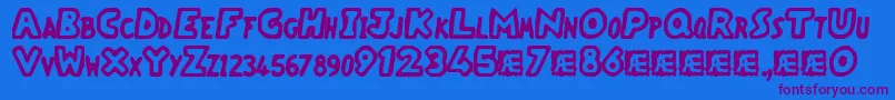 VacantCapzBrk Font – Purple Fonts on Blue Background