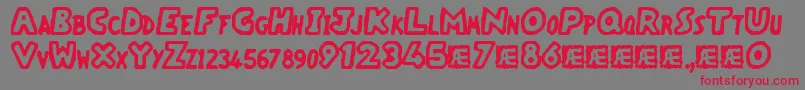 VacantCapzBrk-Schriftart – Rote Schriften auf grauem Hintergrund