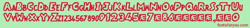 VacantCapzBrk Font – Red Fonts on Green Background