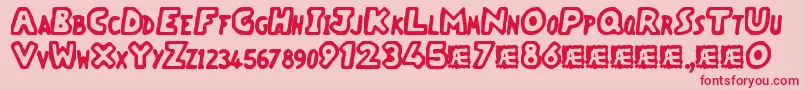 VacantCapzBrk Font – Red Fonts on Pink Background