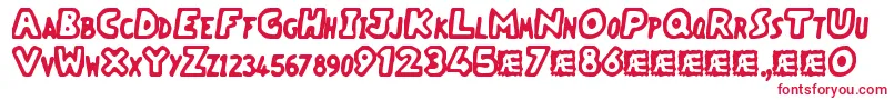 VacantCapzBrk Font – Red Fonts on White Background