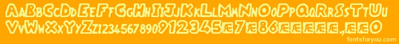 VacantCapzBrk Font – Yellow Fonts on Orange Background