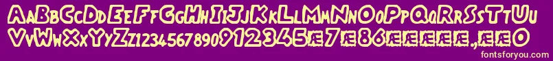 VacantCapzBrk Font – Yellow Fonts on Purple Background