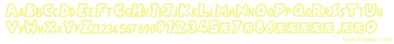 VacantCapzBrk Font – Yellow Fonts on White Background