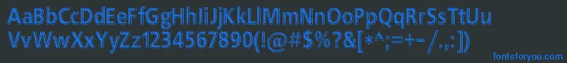 EfnBlackChrome Font – Blue Fonts on Black Background