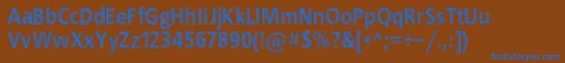 EfnBlackChrome Font – Blue Fonts on Brown Background