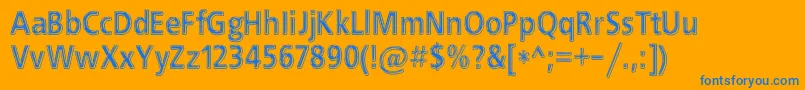 EfnBlackChrome Font – Blue Fonts on Orange Background