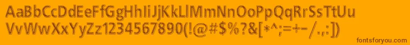 EfnBlackChrome Font – Brown Fonts on Orange Background