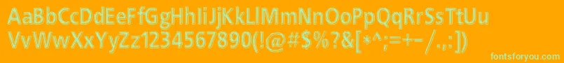 EfnBlackChrome Font – Green Fonts on Orange Background