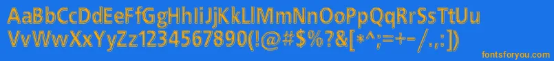 EfnBlackChrome Font – Orange Fonts on Blue Background