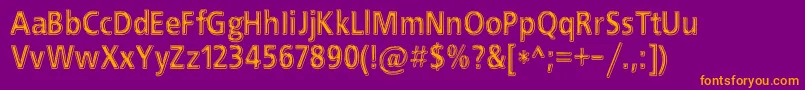 EfnBlackChrome Font – Orange Fonts on Purple Background
