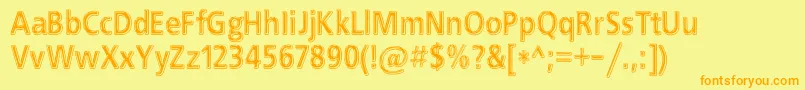 EfnBlackChrome Font – Orange Fonts on Yellow Background