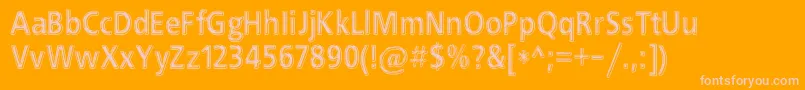 EfnBlackChrome Font – Pink Fonts on Orange Background