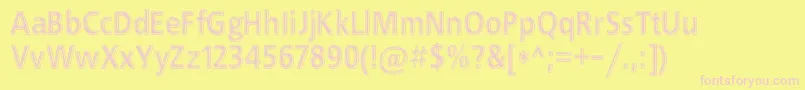 EfnBlackChrome Font – Pink Fonts on Yellow Background