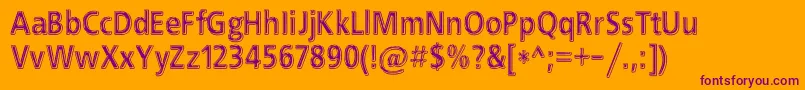 EfnBlackChrome Font – Purple Fonts on Orange Background