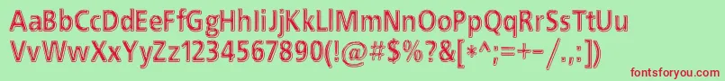 EfnBlackChrome Font – Red Fonts on Green Background