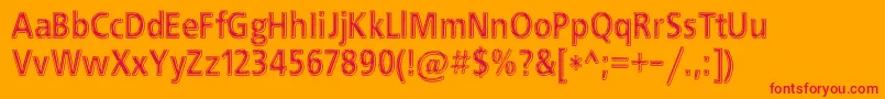 EfnBlackChrome Font – Red Fonts on Orange Background