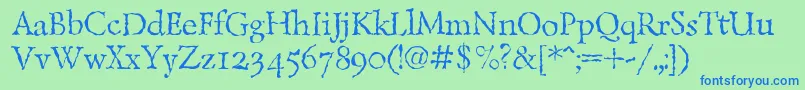 LazurskiantiquetextcRegular Font – Blue Fonts on Green Background