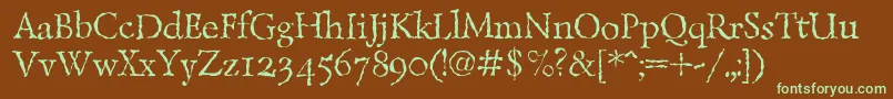 LazurskiantiquetextcRegular Font – Green Fonts on Brown Background