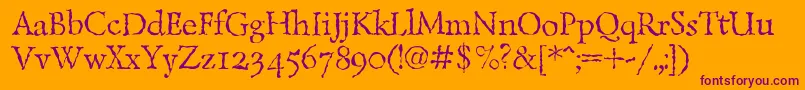 LazurskiantiquetextcRegular Font – Purple Fonts on Orange Background
