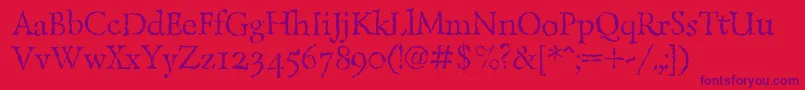 LazurskiantiquetextcRegular Font – Purple Fonts on Red Background