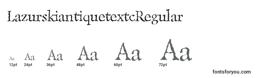 Размеры шрифта LazurskiantiquetextcRegular