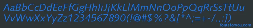 SyntaxLtItalic Font – Blue Fonts on Black Background