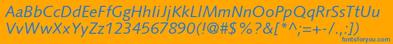 SyntaxLtItalic Font – Blue Fonts on Orange Background